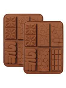 1入組6合1可拆分矽膠巧克力棒模具，矽膠模具適用於蠟燭融化、不粘自製蛋白質和能量棒模具 - 彩色 - 查看 5