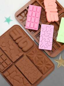1入組6合1可拆分矽膠巧克力棒模具，矽膠模具適用於蠟燭融化、不粘自製蛋白質和能量棒模具 - 彩色 - 查看 1