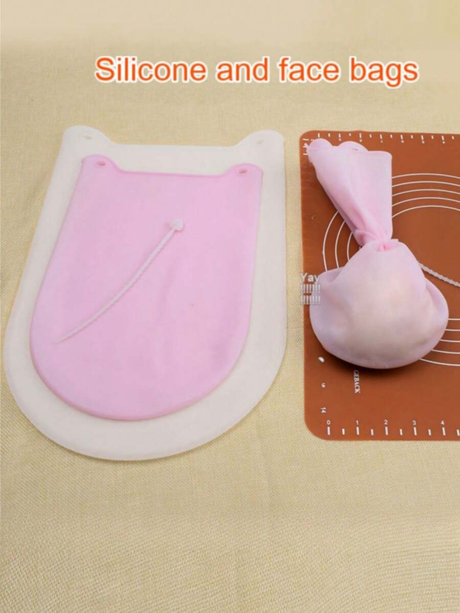 Silikonowy worek na ciasto do wyrabiania ciasta z paskiem do wiązania, nieprzywierająca torba do wypieku chleba do użytku domowego, zagęszczony silikonowy worek do wycierania, dostępne duże i małe rozmiary - Wielokolorowe - Zobacz 1