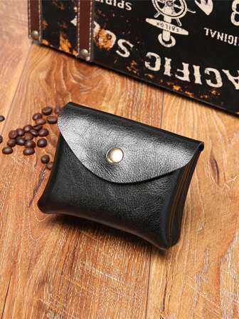 Cartera de mujer de doble capa, compacta y conveniente, de color solido y de moda, mini cartera, monedero, cartera de viaje