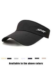 1 Stück Unisex Sommer Sonnenhut mit gesticktem Buchstaben SPORT, schnelltrocknend, verstellbar, atmungsaktiv, Outdoor-Kappe für Laufen, Reisen, Wandern und Radfahren