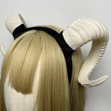 Opaska na głowę z rogami byka w stylu retro, rekwizyt do zdjęć na Halloween, kostium karnawałowy, zabawny dodatek do LARP-ów, dodatek do występów scenicznych, opaska na włosy dla kobiet, akcesoria do włosów, obręcz do włosów, kostium - kształt - Zobacz 5