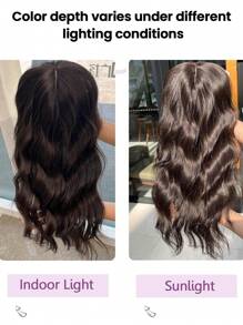 20-Inch Wavy Clip-In Hair Extensions For Women, Suitable For Thinning Hair, Synthetic Hair Topper With Bangs To Add Volume - Dark Brown - View 8