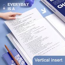 1pc A4 Vintage Document Folder, Large Capacity Portfolio, Office File Organizer, Student Exam Paper & Material Storage Folder - A4-60 Pages - View 7