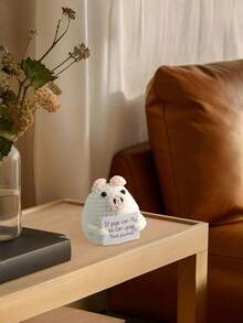 1入組手工制作情感輔助豬毛絨公仔，可愛正面積極的粉紅色豬，有趣緩解壓力的公仔，配有正面貼紙，送給朋友的鼓勵禮物，汽車擺件，家居裝飾工藝品，派對，生日，新年 - 彩色 - 查看 3