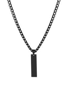 Punk Stainless Steel Carved Men Name Necklace, Customized Name Date Pendant, Men Jewelry Gift
