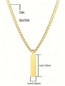 Punk Stainless Steel Carved Men Name Necklace, Customized Name Date Pendant, Men Jewelry Gift