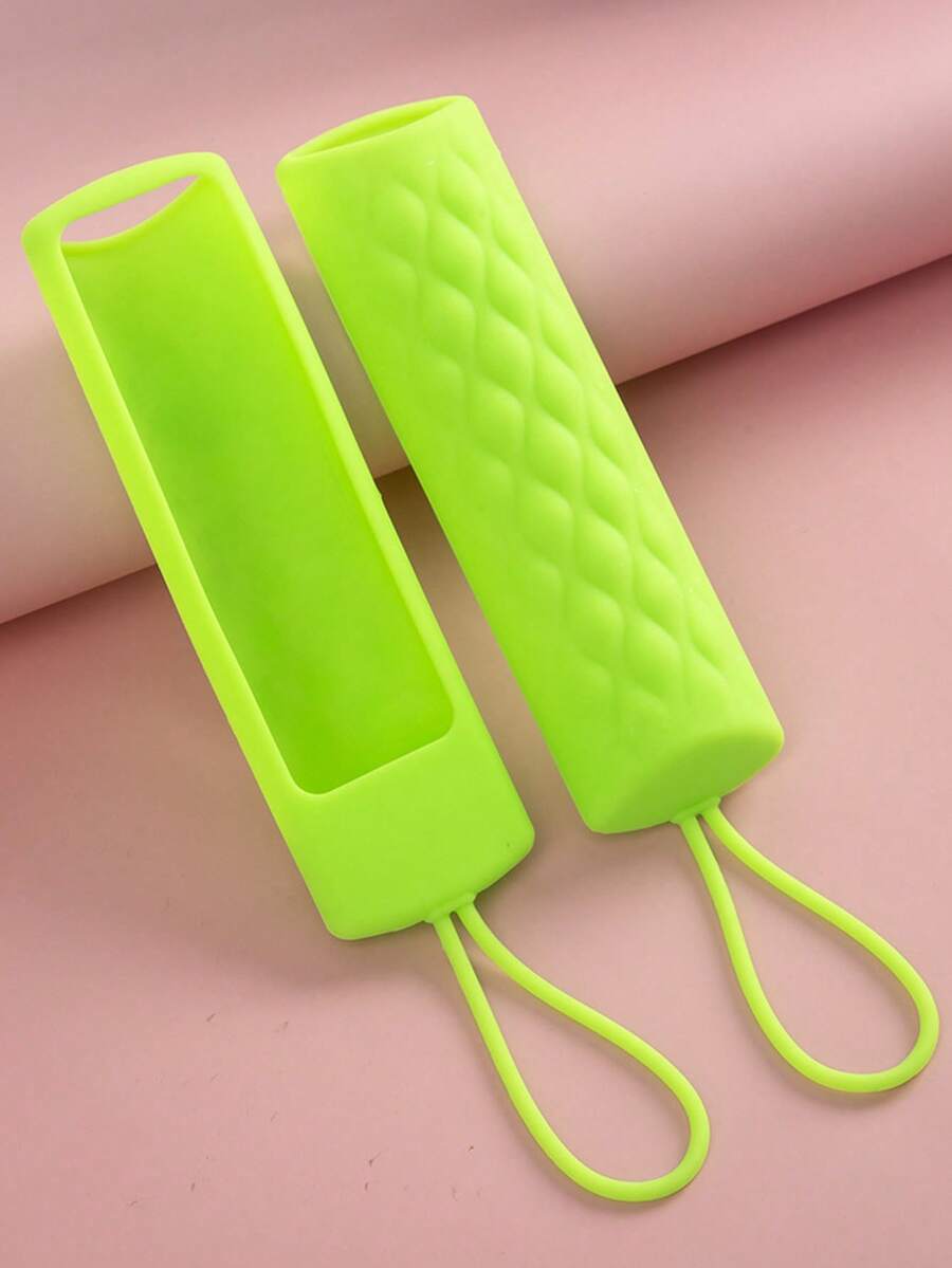 1pc Silicone Protective Case For TV Remote, Phosphorescent Soft-Touch Plastic Cover,Dirt-Resistant, Glow In The Dark Accessory WithLoop Handle - Available Ln Green - Green - View 1
