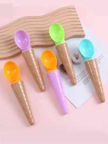 1/2/4套冰淇淋碗和匙套裝，可重複使用的冰淇淋杯，隨機搭配的冰淇淋生日派對裝飾、冰塊、派對、旅行、婚禮、生日、畢業、單身派對、廚房、廚房用品、收納、裝飾、戶外用品。 - 彩色 - 查看 5