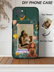 1 chiếc ốp lưng điện thoại silicon bảo vệ toàn diện màn hình, in hình mặt cười và trái tim theo yêu cầu, tương thích với iPhone 17 Air, 16, 15, 14, 13, 12, 11 Pro Max - màu đen - Xem 3