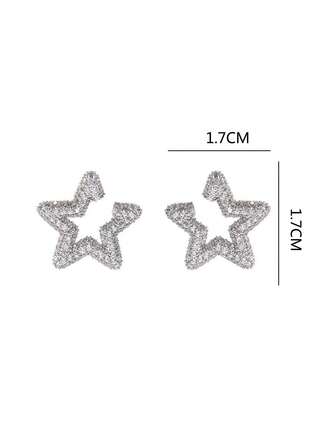 1 Paar luxuriöse glänzende Stern-Ohrstecker für Frauen
