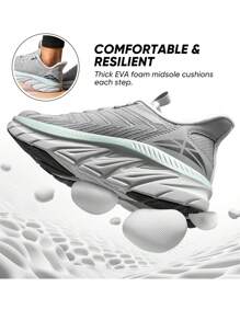 Women's Slip On Walking Shoes Running Comfortable Tennis Breathable Non Slip Athletic Gym Workout Cross Training Sneakers - 灰色 - 查看 6