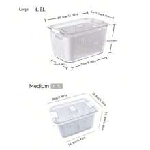 1pc Clear Food Storage Box - White - View 16