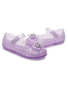 1pair Girls' Princess Sandals, Closed Toe Sandals With Crystal Decoration