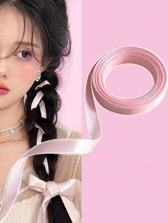 1pc 2m Dual-Sided Polyester Ribbon Solid Color Hair Ribbon With Bowknot, Ballet-Style DIY Hair Accessory Hair Band Turban Headband Sweatband, Hairband Fall Winter Hair Accessories For Women For Vacation Outfits Woman Elegant Scarf Women Bandanas Soft Headwrap