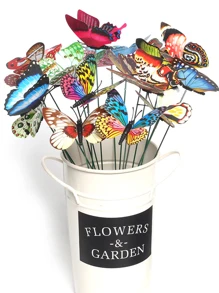25Pcs Luminous Butterfly Stakes - Perfect For Garden Lawn Decoration!(Random Patterns And Colors.Please Place The Luminous Butterfly In A Sunny Area And Wait For The Luminous Powder To Absorb And Transfer To A Dark Place, As It Will Emit Fluorescence. After No Fluorescence, The Above Operation Can Be Repeated And Reused. Please Note That The Fluorescence Effect Of Luminous Powder Will Weaken After Being Soaked In Water!)