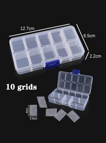 Plastic Jewelry Box 8/10/15/24/28 Compartment Slot Organizer Storage Beads Container Adjustable Jewelry Storage Box Rectangle Case - Multicolor - View 10