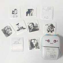 小型熱敏打印機，可打印貼紙熱敏紙張，兼容通用熱敏打印機，可打印圖片、照片、DIY剪貼簿、筆記、清單、便條等。