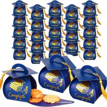 25pcs Graduation Cap Gift Box Graduation Party Favors Graduation Candy Box With Tassel Treat Box Graduation Centerpieces For Tables Graduation Decorations Grad Party Favor - Blue - View 8