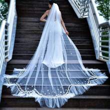 1pc Long Bridal Wedding Veils Cathedral Length Veil Scalloped Ruffled Ruffles Plus Size Wedding Dresses Accessories For Bride Party - M80 - View 8