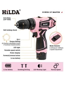 One Piece, Rechargeable Lithium Electric Drill, Multifunctional Electric Tool, Impact Drill, Hand Electric Drill, Electric Screwdriver, Industrial Electric Drill, 12V One Electric And One Charging