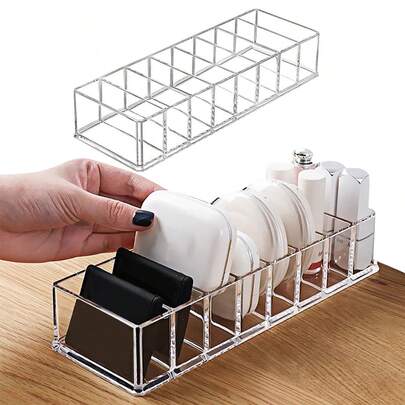 klimonla 1pc Acrylic Transparent Desktop Cosmetic Organizer For Powder Compact Cosmetic Palette, Dust-Proof Drawer Storage Box, Makeup Tool Display Rack ,Jewellery Box,Pouch,Makeup Brush Holder,Brush Holder,Perfume Organiser,Pouch Bag,Gifts For Women,Christmas Gifts,Gift Ideas For Women,Room Decor