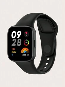 1pc Unisex Solid Color Silicone Watch Band, Compatible With Redmi Watch 3, Suitable For Daily Wear