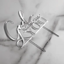 God Gave Me YOU Wedding Cake Topper Cake Decoration In Acrylic - Silver - View 4