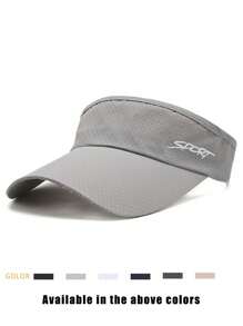 1 Stück Unisex Sommer Sonnenhut mit gesticktem Buchstaben SPORT, schnelltrocknend, verstellbar, atmungsaktiv, Outdoor-Kappe für Laufen, Reisen, Wandern und Radfahren