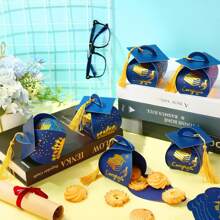 25pcs Graduation Cap Gift Box Graduation Party Favors Graduation Candy Box With Tassel Treat Box Graduation Centerpieces For Tables Graduation Decorations Grad Party Favor - Blue - View 7