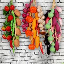 1pc Artificial Vegetable & Fruit String With Chili Pepper, Mushroom Fake Vegetable Model Decoration For Photography Prop - Banana With Leaves - View 3