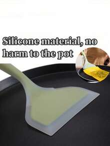 Wide-Head Pizza And Steak Spatula, Silicone Pancake Flipper, Non-Stick Pan Turner,Pancake Leveler, Heat-Resistant Kitchen Tool - Multicolor - View 1