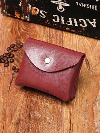 Compact And Portable Double-Layer Clutch Bag Fashionable And Simple Solid Color For Women Wallet Mini Wallet Purse Wallet Coin Wallet