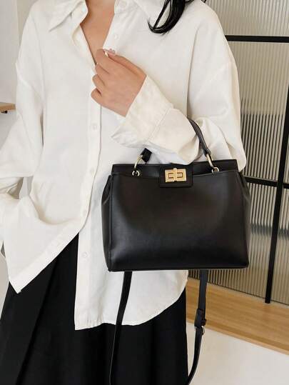 时尚纯色单肩斜挎迷你方形包女士手提包，商务休闲女包，非常适合办公室、商务和工作