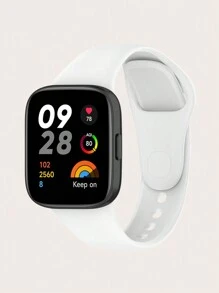 1pc Unisex Solid Color Silicone Watch Band, Compatible With Redmi Watch 3, Suitable For Daily Wear