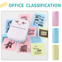Mini Thermal Printer, Sticker Paper Included, Printable For Images, Photos, DIY Albums, Notes, Lists And Memos, Compatible With PCs And Smartphones Back To School
