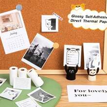 Mini Thermal Printer, Sticker Paper Included, Printable For Images, Photos, DIY Albums, Notes, Lists And Memos, Compatible With PCs And Smartphones Back To School
