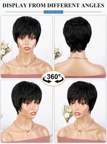 Short Pixie Cut Wigs For Women Glueless Wear And Go Wigs Heat Resistant Short Layered Wigs With Bangs Natural Looking Synthetic Full Wigs With Bangs: Beginner-Friendly Synthetic Wig
