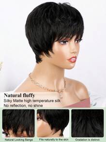 Short Pixie Cut Wigs For Women Glueless Wear And Go Wigs Heat Resistant Short Layered Wigs With Bangs Natural Looking Synthetic Full Wigs With Bangs: Beginner-Friendly Synthetic Wig
