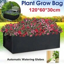 1/3/5入組加厚無紡布種植袋，植物營養生長袋，蔬菜苗木營養袋，尺寸為120cm*60cm*30cm - 黑色 - 查看 4