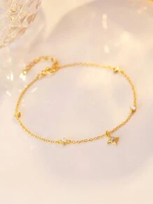1 pieza Pulsera de lujo de estrella de ópalo de plata esterlina 925 Infinito chapado en oro de 18K Regalo de joyería de cumpleaños para niñas, adolescentes, mujeres, novia e hija