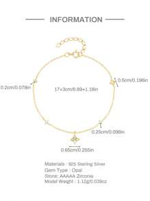 1 pieza Pulsera de lujo de estrella de ópalo de plata esterlina 925 Infinito chapado en oro de 18K Regalo de joyería de cumpleaños para niñas, adolescentes, mujeres, novia e hija