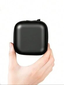 1個便攜式方形儲物袋，適用於電子設備、耳機、數據線、數位產品、拉鍊袋 - 黑色 - 查看 14