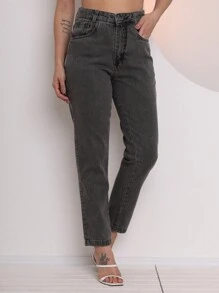 Women Jeans - 深灰色 - 查看 3