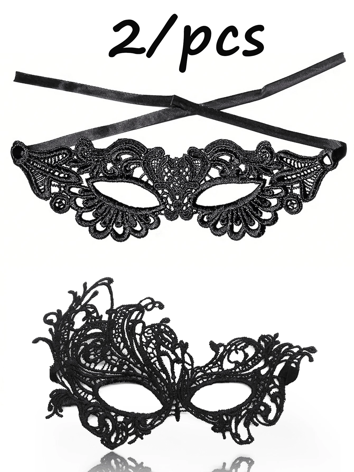2pcs Soft & SkinFriendly Sexy Lace Eye Mask Set For Women, Suitable