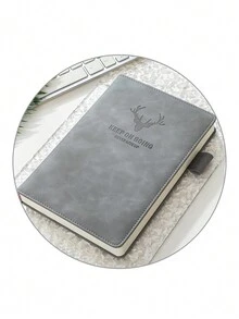 A5 鹿頭仿皮厚內頁筆記本，商務日誌，學生日記 - 彩色 - 查看 10