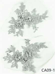 2pcs Colorful Organza 3D Floral Embroidered Applique Patches For DIY Clothing Shoes Hat Decoration Sewing Craft