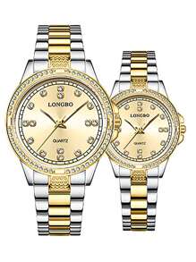2pcs/Set Diamond High-End Couple Quartz Watches - Multicolor - View 19