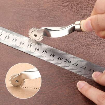 2pcs Wood Handle Stitching Wheel, Sewing Tracing Tool, Scribing Wheel