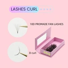1000 abanicos por caja, grosor de 0,05 mm, pestañas de volumen premontadas de 10D de 8-15 mm de longitud en rizo D, abanicos sueltos de 10D para extensiones de pestañas profesionales, racimos de pestañas, pestañas individuales, pestañas, pestañas postizas